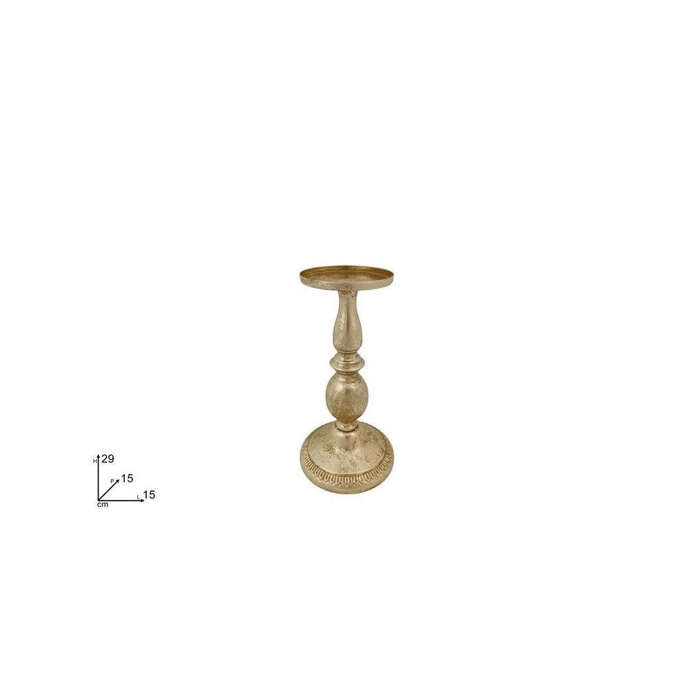 PORTACANDELA 29CM IN METALLO ORO